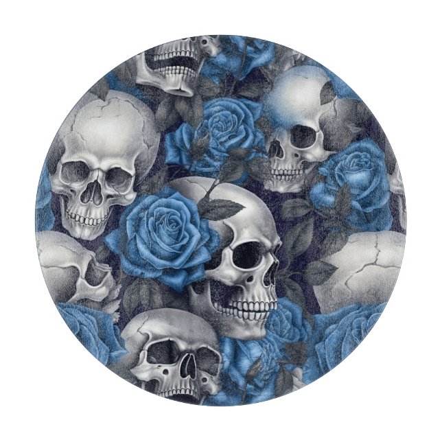 Planche À Découper Un design de la série A Skull and Roses 12 (Devant)