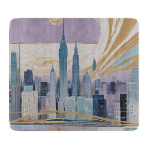 Planche À Découper Un paysage urbain lunaire