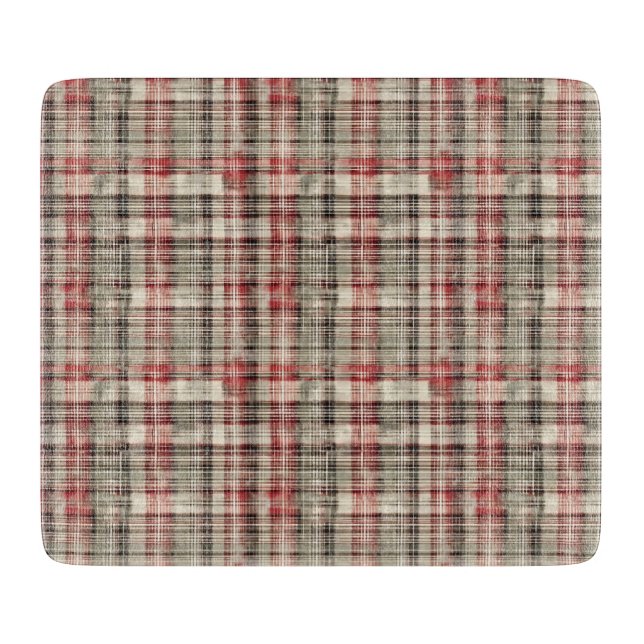 Planche À Découper Un Tartan de Noël Floral Design Series #2 (Devant)