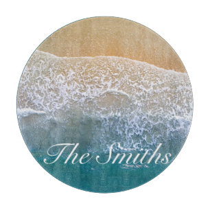 Planche À Découper Une avec la plage