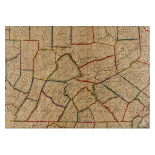 Planche À Découper Une carte de l'état de la Pennsylvanie (Devant)