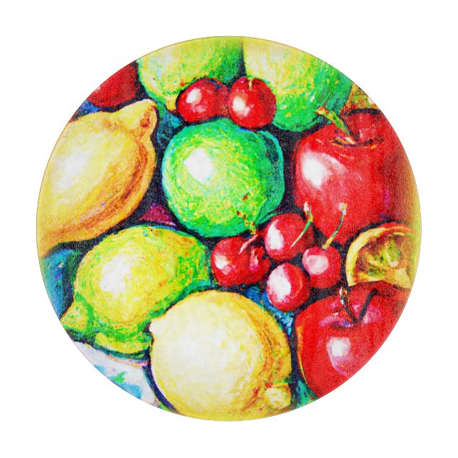 Planche À Découper Une Peinture Fruite. Commandez dès maintenant  (Devant)