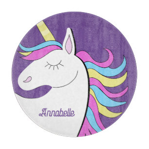 Planche À Découper Unicorne violette Jolie Unicornes Imaginaire