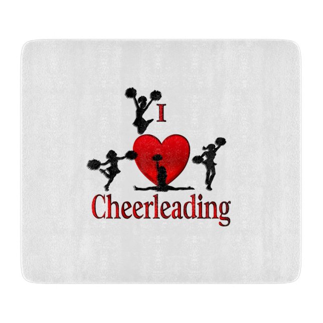 Planche À Découper Unique I Heart Cheerled Glass (Devant)