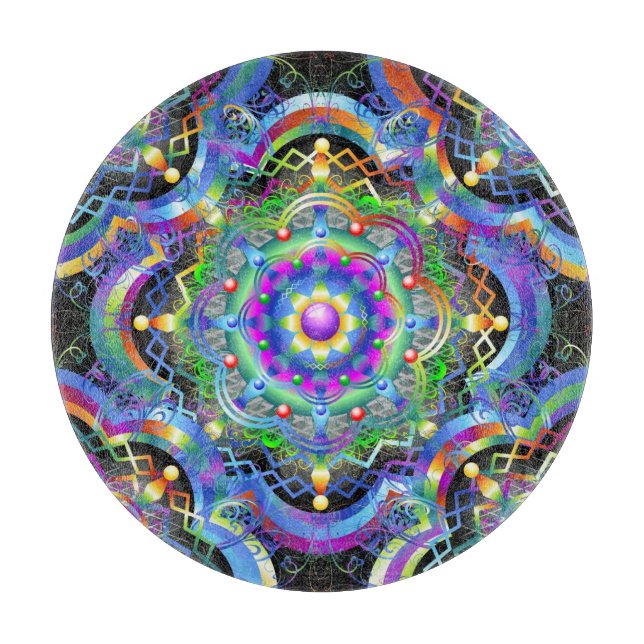 Planche À Découper Univers Mandala Couleurs Psychédéliques (Devant)