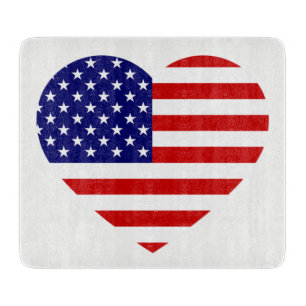 Planche À Découper USA Heartflag Glass Cutboard cn