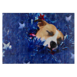 Planche À Découper USA Patriotique Chien American Pit Bull Terrier