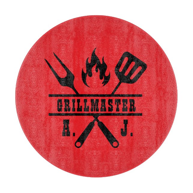 Planche À Découper Ustensile de maître de grill rouge  (Devant)