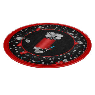 Planche À Découper Ustensiles de cuisine, PANNEAU DE COUPE ROND Noir-
