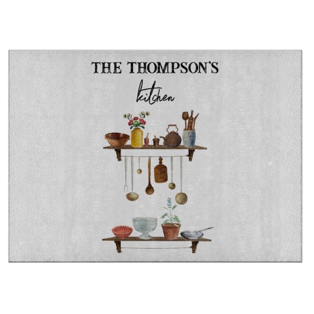 Planche À Découper Ustensiles de cuisine Retro vintage (Devant)