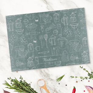 Planche À Découper Ustensiles de cuisine vintage modernes mignons gri