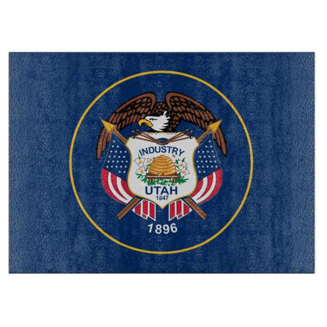 Planche À Découper Utah : Le drapeau de l'État de la ruche, Industrie (Devant)