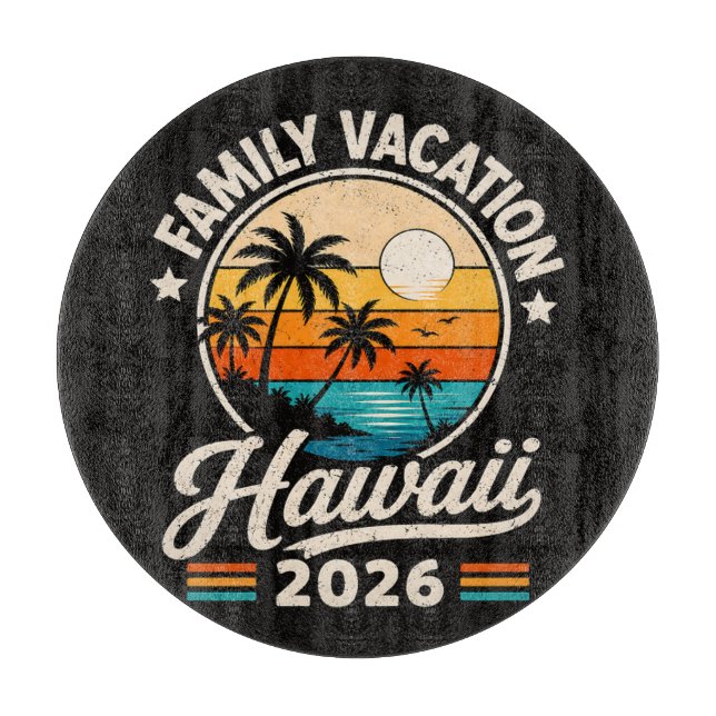 Planche À Découper Vacances en famille Hawaii 2026 (Devant)