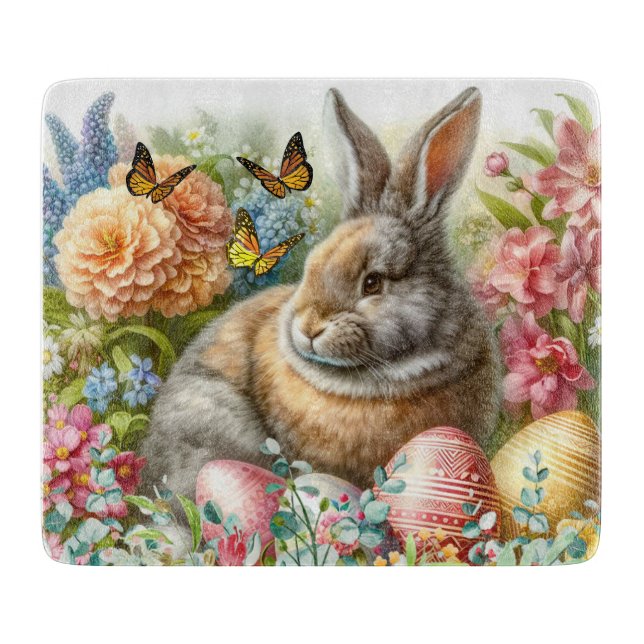 Planche à découper vacances Lapin de Pâques vintag (Devant)