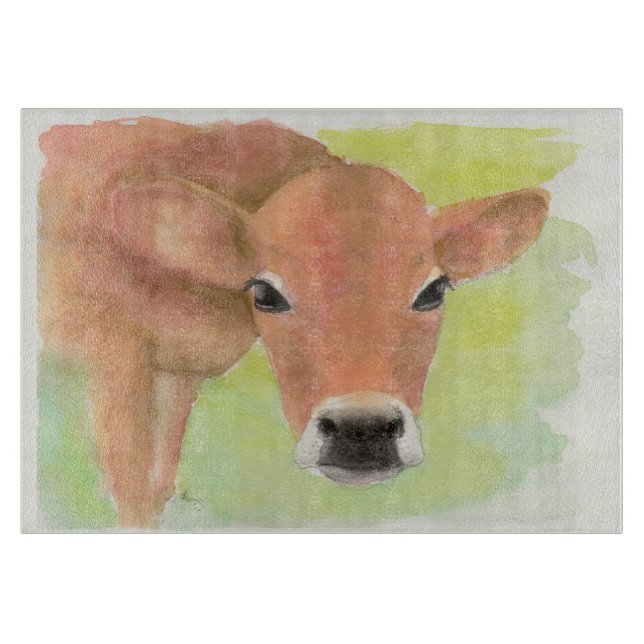 Planche À Découper Vache aquarelle (Devant)