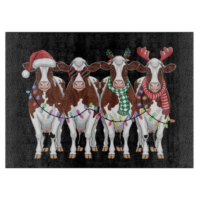Planche À Découper Vache Noël Vache Louvain Cadeau Vacances ferme (Devant)
