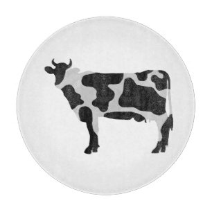 Planche À Découper Vache Noir et Blanc Silhouette
