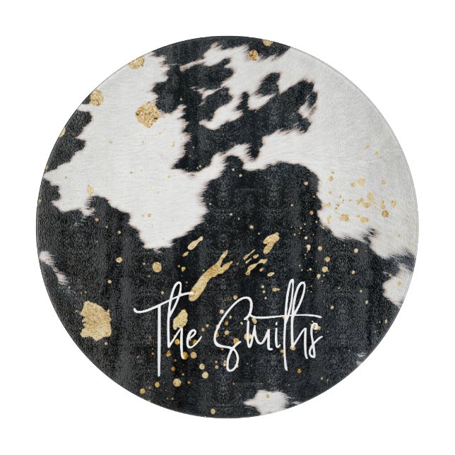 Planche À Découper Vachette noire et dorée (Devant)