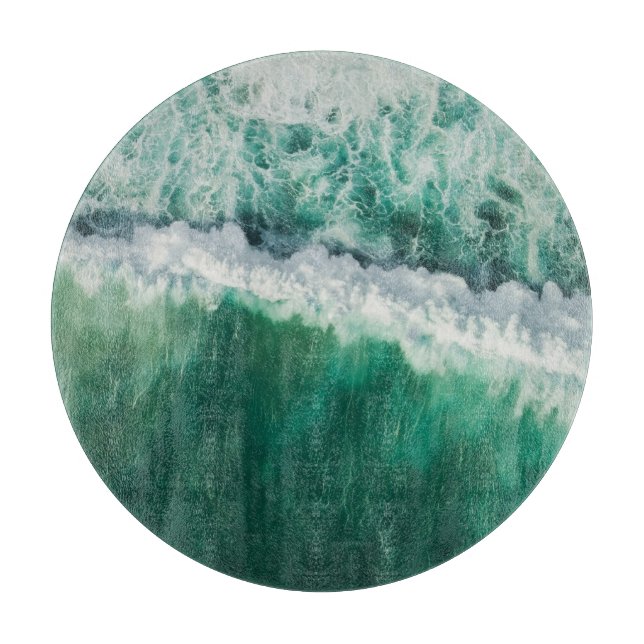 Planche À Découper Vague aérienne turquoise : tir de drone (Devant)