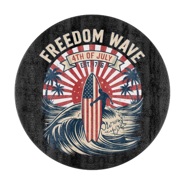 Planche À Découper Vague de liberté 4 juillet (Devant)