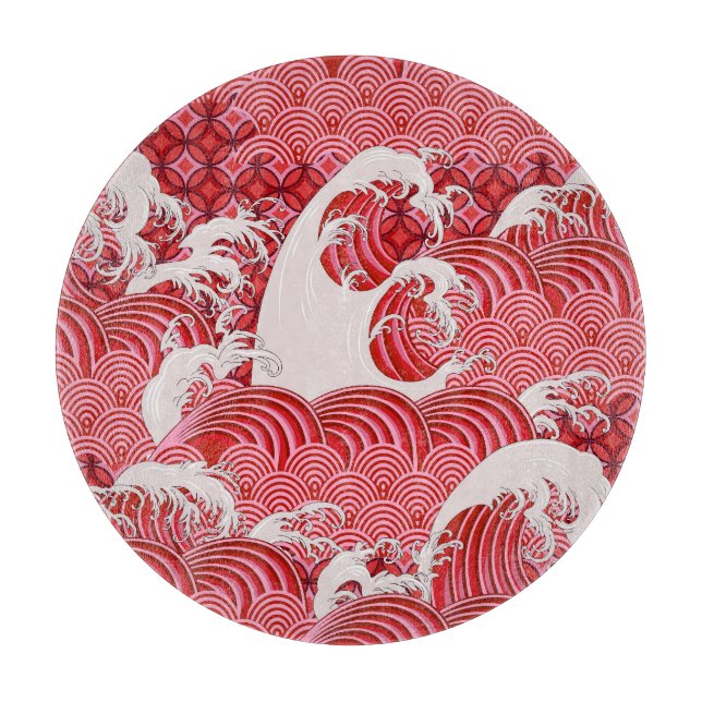 Planche À Découper Vagues Chinoises : Décor Sans Couleur. (Devant)