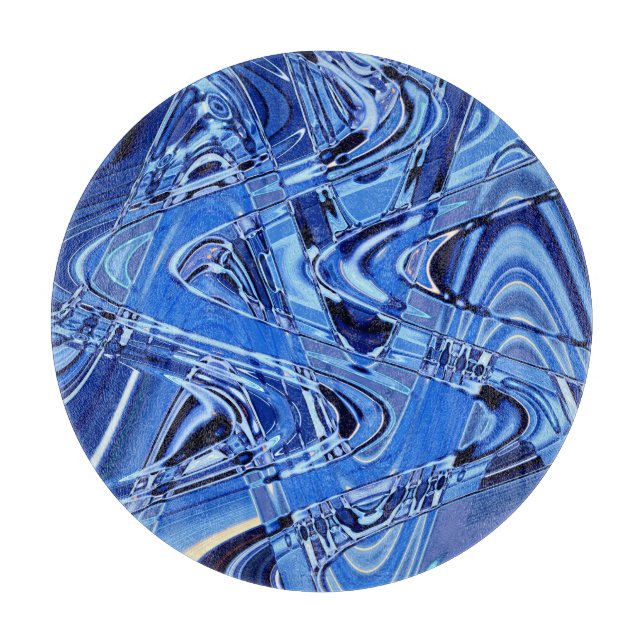 Planche À Découper vagues de routes en bleu (Devant)