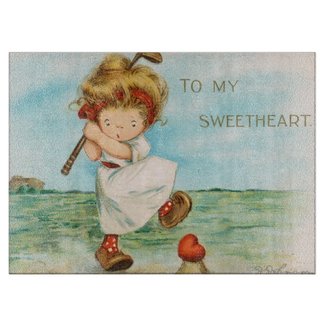 Planche À Découper Valentine de golf fantaisiste et kitsch, circa 191 (Devant)