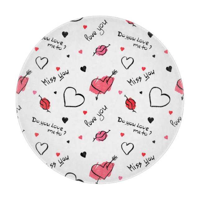 Planche À Découper Valentine's Hearts Arrow sans couture (Devant)