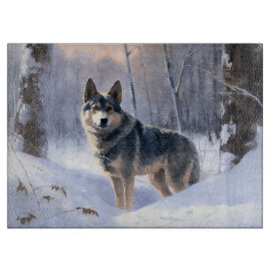 Planche À Découper Vallhund Suédois Qu'il neige Noël