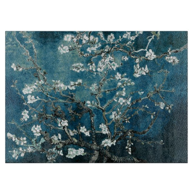 Planche À Découper Van Gogh Almond Blossoms : Turquoise foncé (Devant)