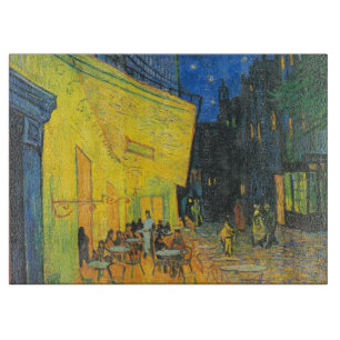 Planche À Découper Van Gogh Café Terrasse Rue Française Scène