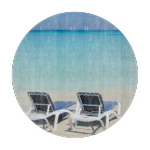 Planche À Découper Varadero, Cuba. Sable et chaises de plage