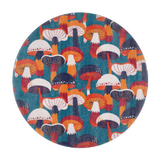 Planche À Découper Variété de champignons, illustration vintage sans 