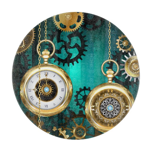 Planche À Découper Veille bijoux Steampunk sur un Arrière - plan vert (Devant)