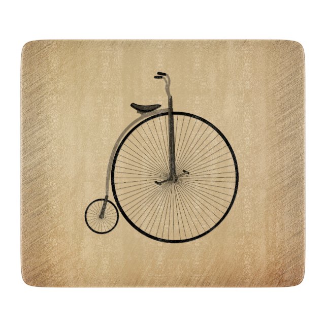 Planche À Découper Vélo ancien à roue haute rustique (Devant)