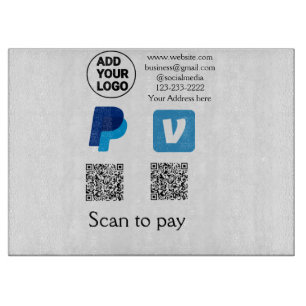 Planche À Découper Venmo paypal scan pour payer ajouter q r code logo