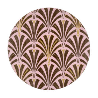 Planche À Découper Ventilateur Art déco motif - chocolat rose