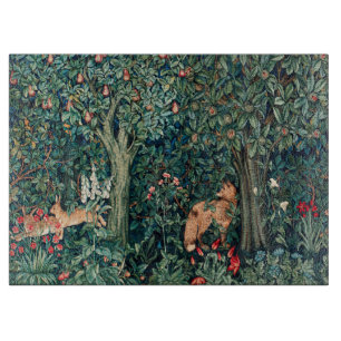 Planche À Découper VERDURE, Hares d'ANIMAUX FORESTIERS, Renard, Flora