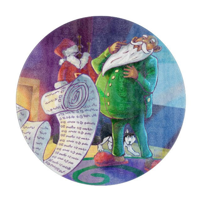 Planche À Découper Vérifier deux fois Père Noël (Devant)