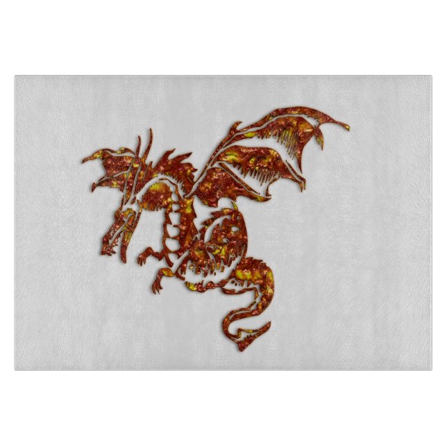 Planche À Découper Verre de dragon flamboyant (Devant)