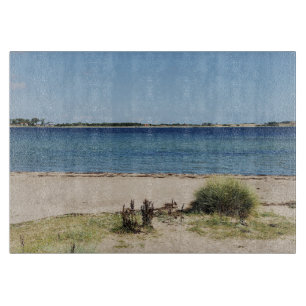 Planche À Découper Verre de la plage et de la mer