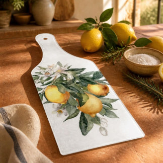 Planche À Découper Verre décoratif à motif de citron vintage