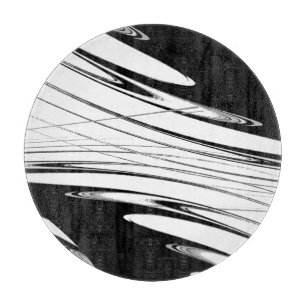 Planche À Découper Verre Moderne Noir et Blanc