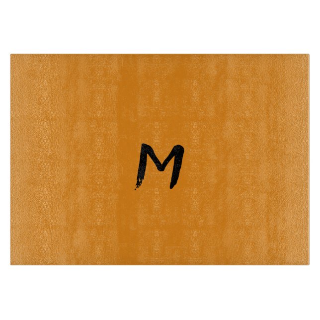 Planche À Découper Verre Monogramme d'action de grâce Citrouille chau (Devant)