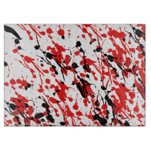 Planche À Découper Verre rouge et noir