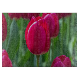 Planche À Découper Verre tulipe rose