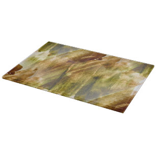 Planche À Découper vert d'art, arrière - plan brun de peinture de