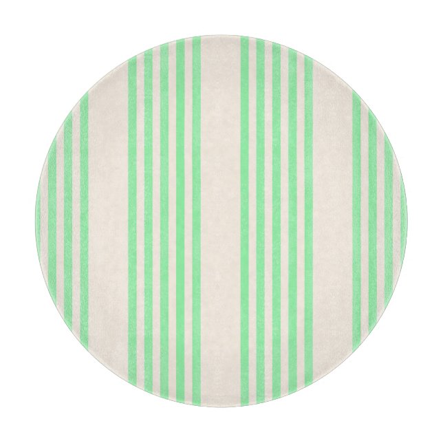 Planche À Découper Vert et beige cinq rayures motif (Devant)
