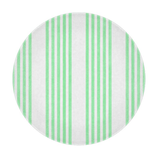 Planche À Découper Vert et blanc cinq bandes motif (Devant)