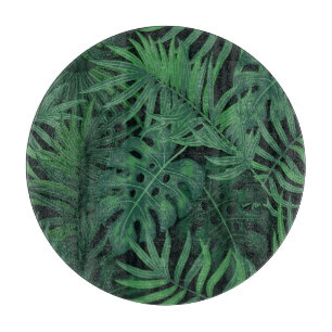 Planche À Découper Vert nuit tropicale : Motif Plante exotique
